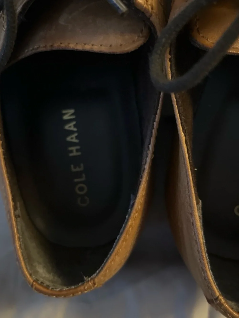 Cole Haan Tan Leather Lace-Up Oxfords